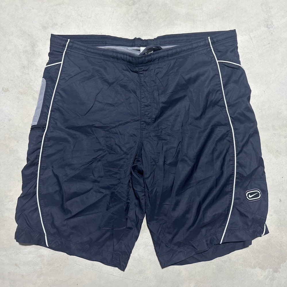 Vintage Y2k 2000s Nike Gray Tag Board Shorts Grey Blue Tech L Adult Swim Beach